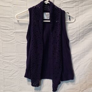 Justice size 14 knitted navy blue vest